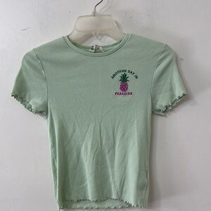 H&M Light Green Kids T-Shirt with Pineapple Print